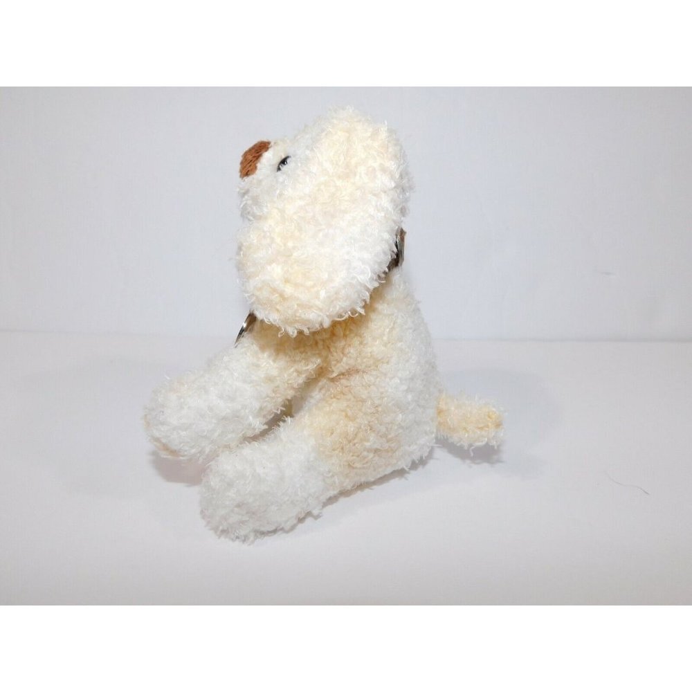 Blankets & Beyond White Cream 5" plush Puppy Muffin w Tag Collar - Picture 4 of 8